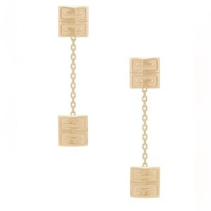 GIVENCHY 4g Pendant Earrings In Gold With Logo.
